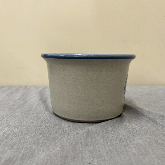 Vintage Red Wing Stoneware Small Bowl Crock Blue Rim 4" Tall 6" Farmhouse FS - Picture 3 of 10